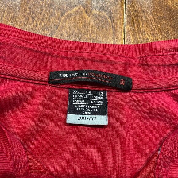 Nike Tiger Woods Big & Tall Performance Golf Red Striped Polo Shirt Men's XXL - Picture 6 of 9